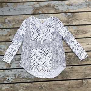 Lucky Brand Blouse Floral blue and white size s